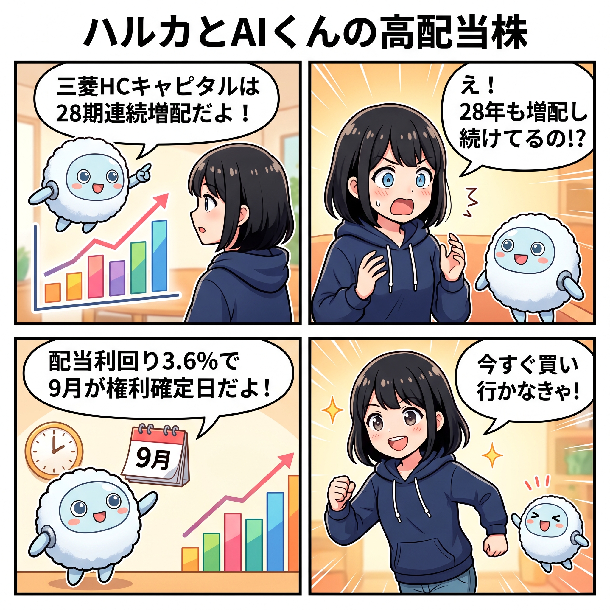 三菱HCキャピタル配当 4コマ漫画
