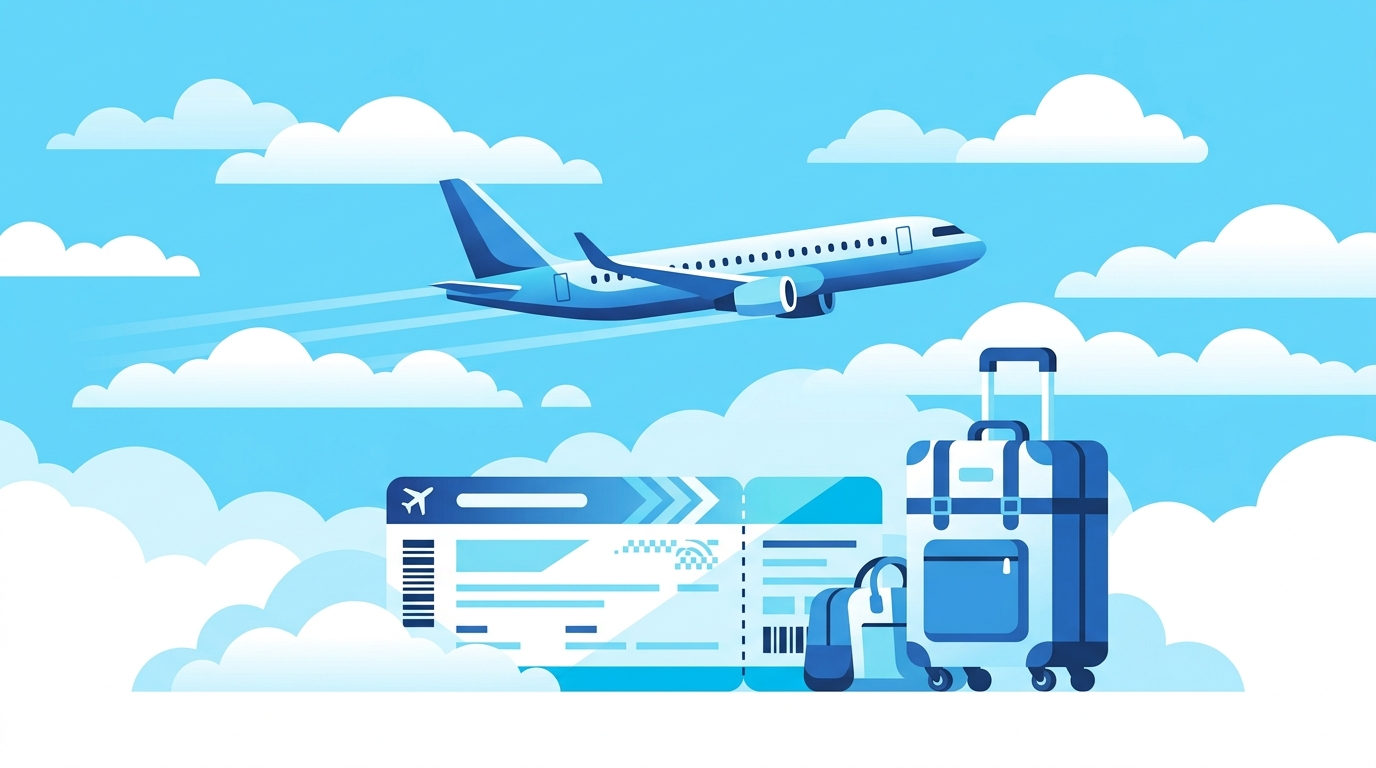 ANA株主優待 飛行機・搭乗券・旅行のフラットイラスト