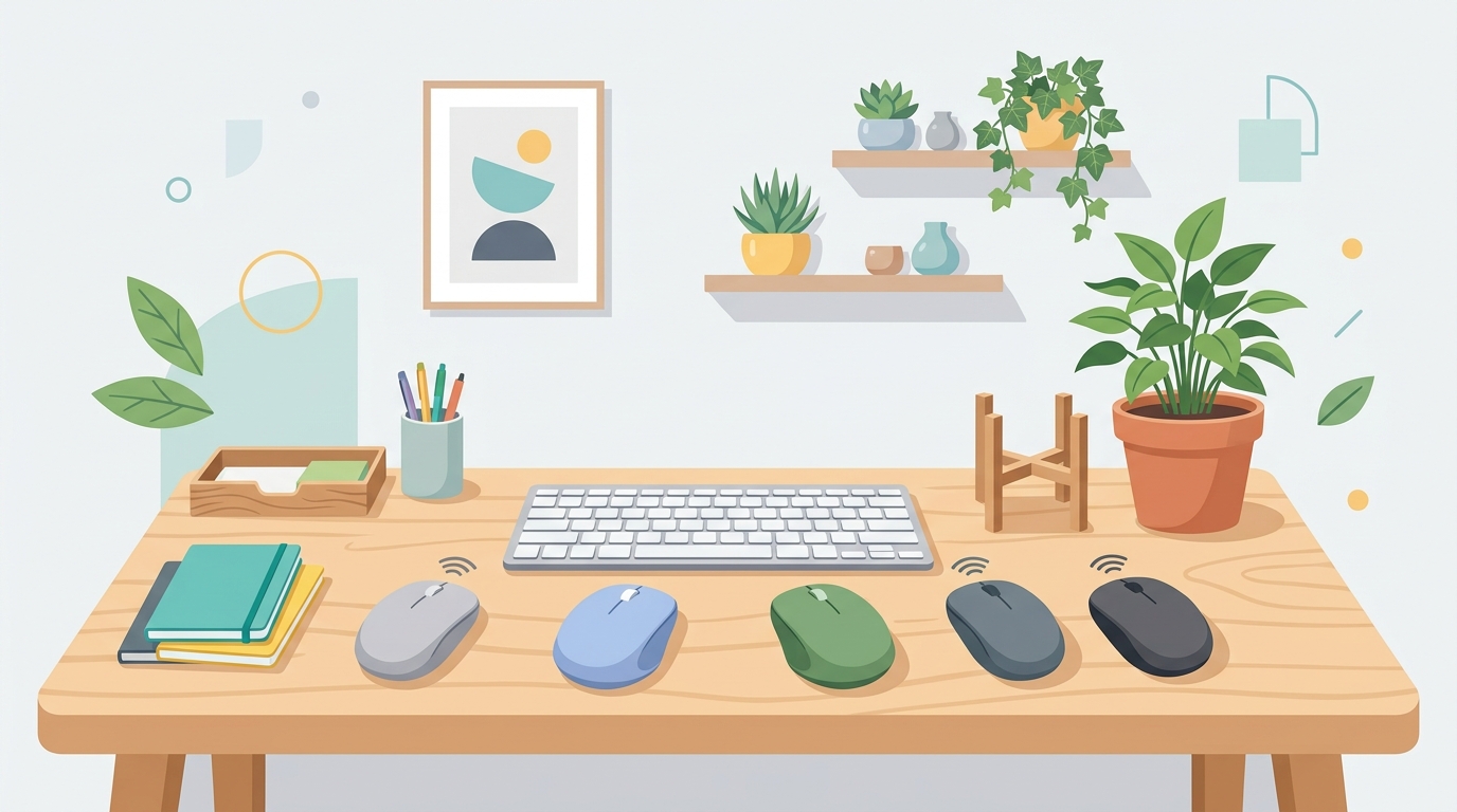 静音マウスおすすめ デスクワーク・在宅ワーク用マウスのフラットイラスト