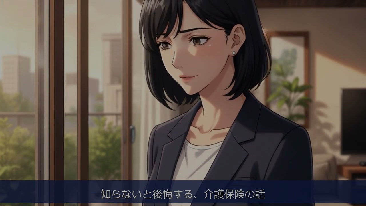 AI生成アニメ 介護保険解説 オープニングシーン Kling AI制作