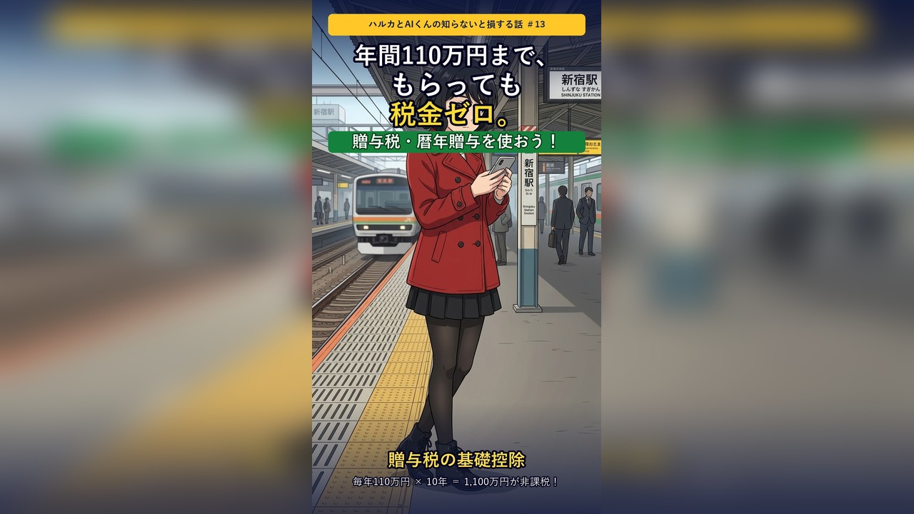 ハルカとAIくん ep13 贈与税・暦年贈与 サムネイル