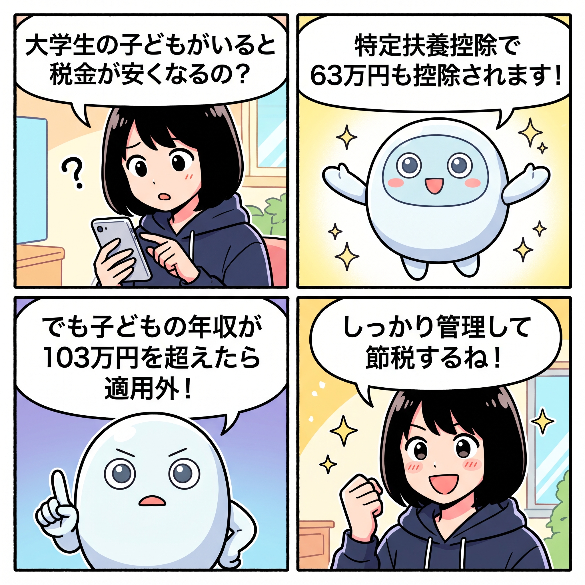 ハルカとAIくん ep07 扶養控除4コマ漫画