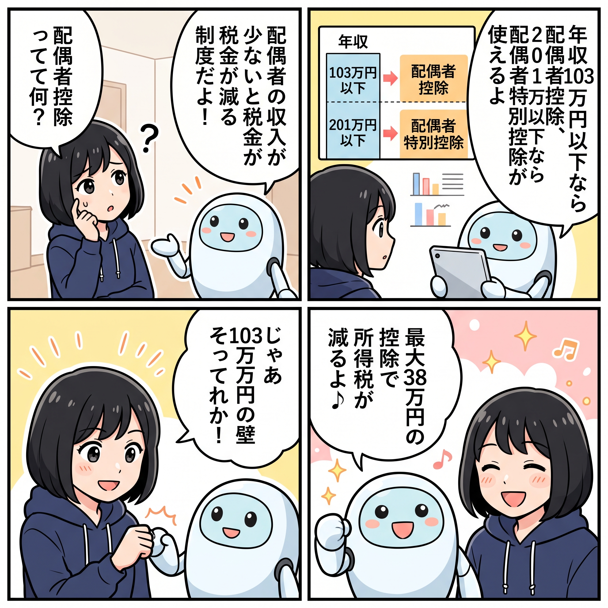 ハルカとAIくん ep09 配偶者控除4コマ漫画