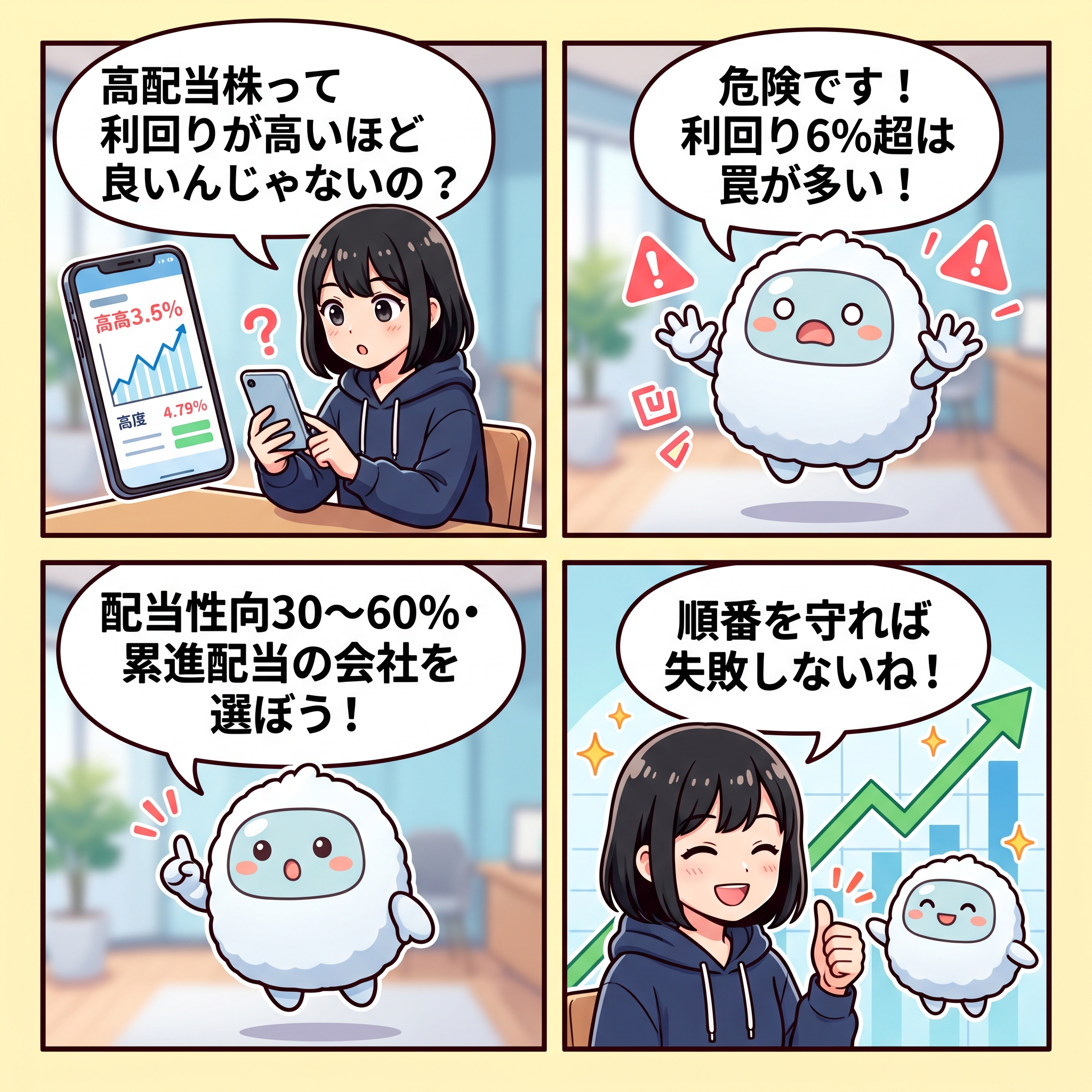 ハルカとAIくんの高配当株4コマ漫画