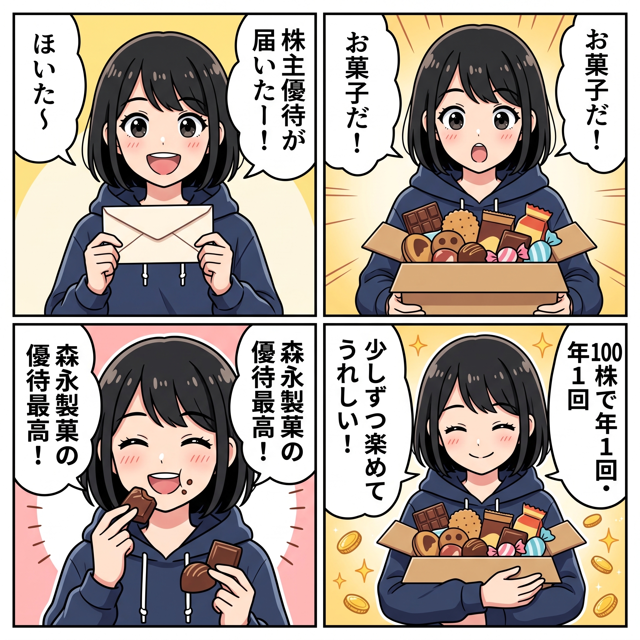 森永製菓株主優待 4コマ漫画 ハルカ