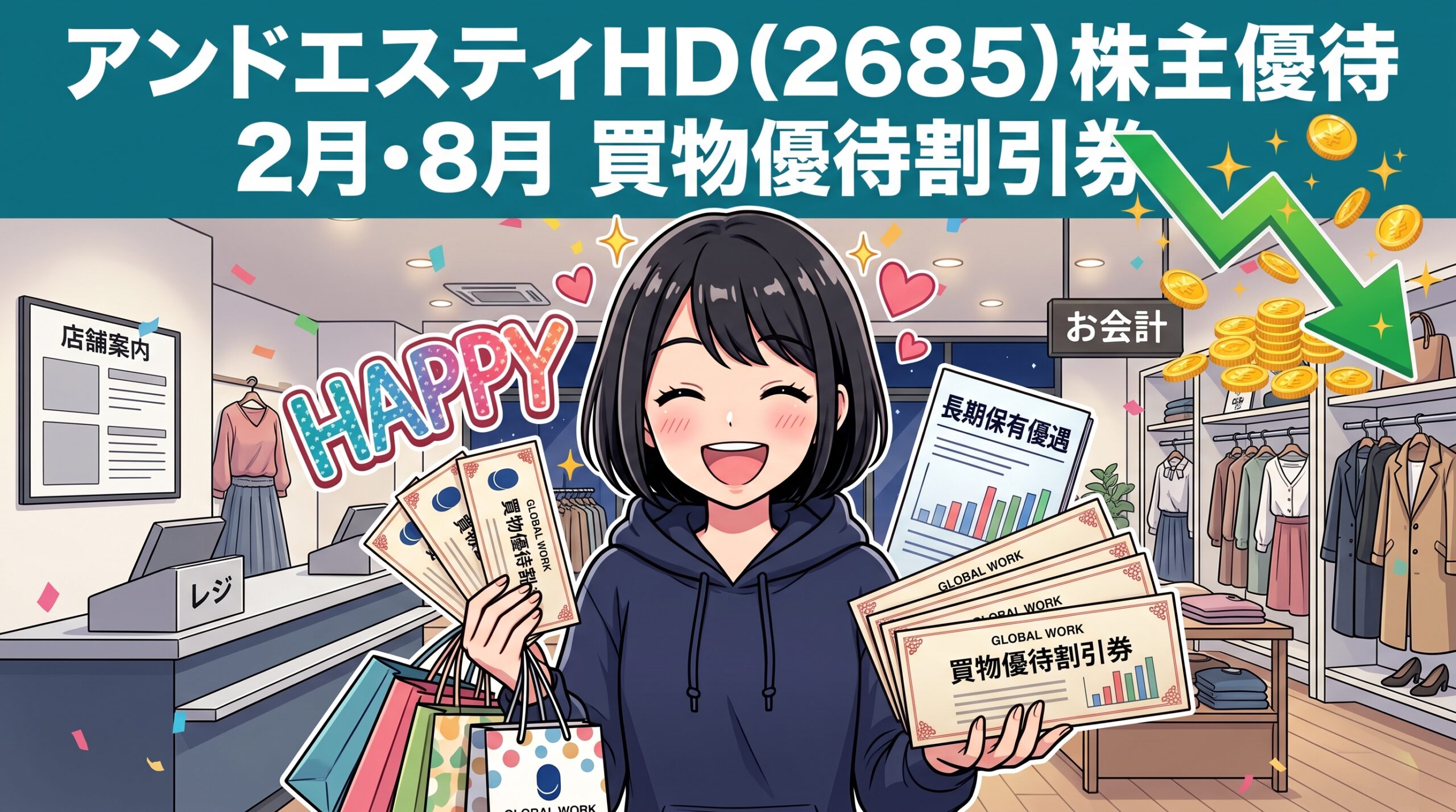 アンドエスティHD株主優待 買物優待割引券完全ガイド