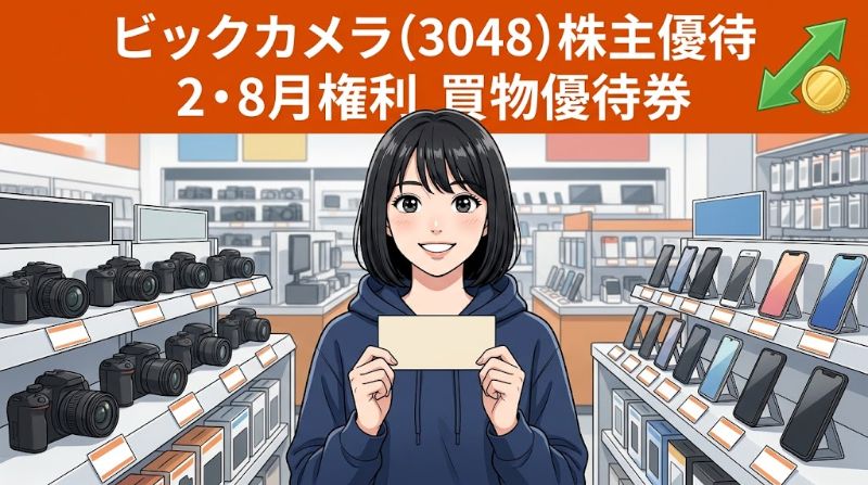 ビックカメラ株主優待3048 2・8月権利買物優待券