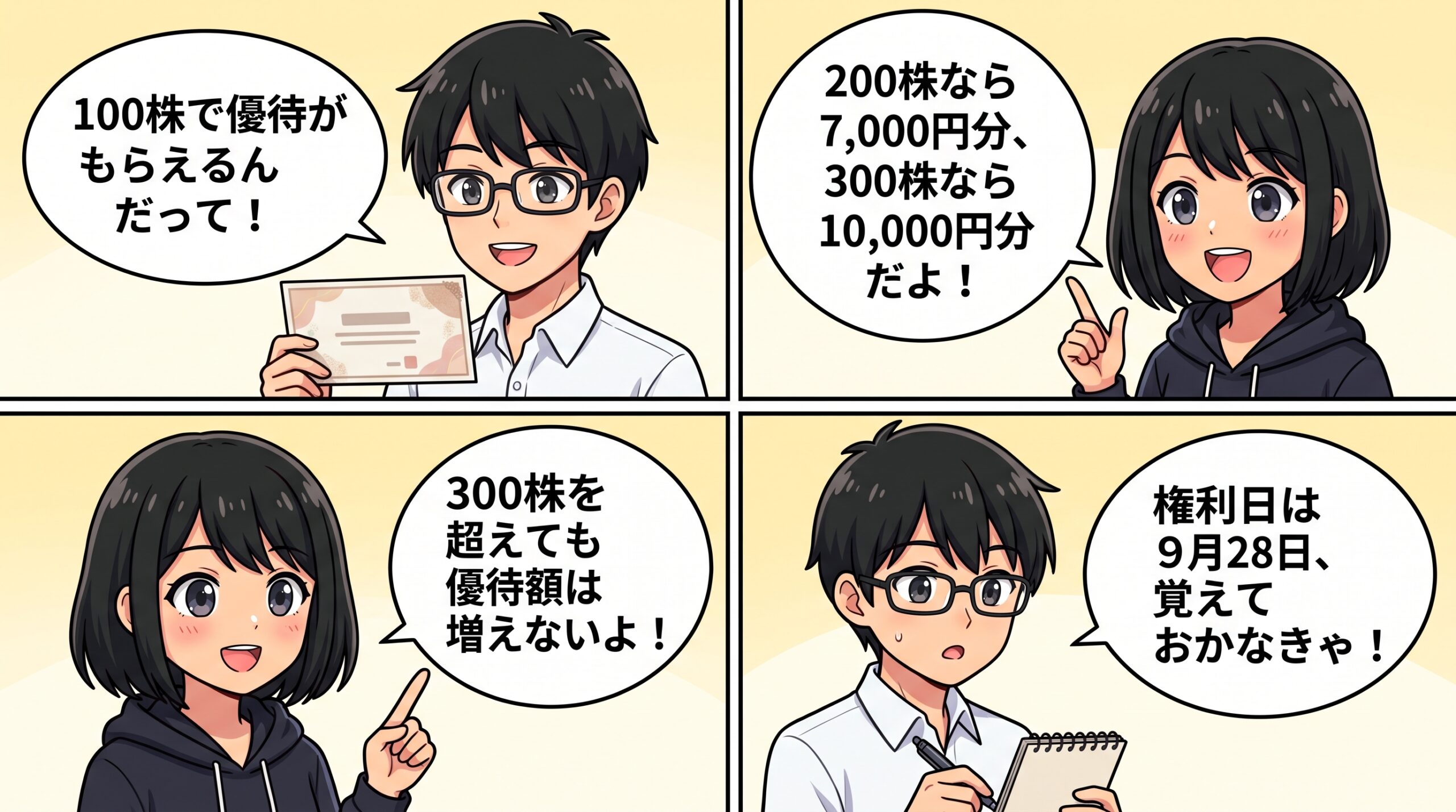 エー・ピーホールディングス株主優待 4コマ漫画