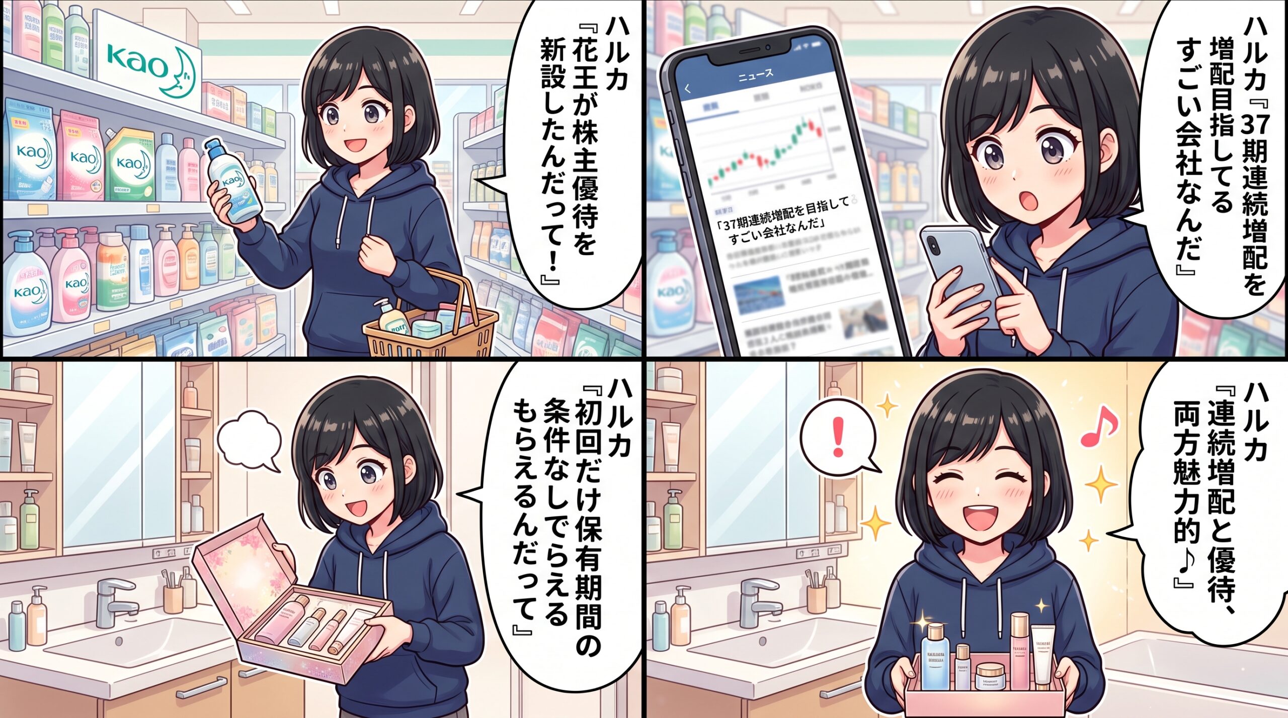 花王株主優待 4コマ漫画