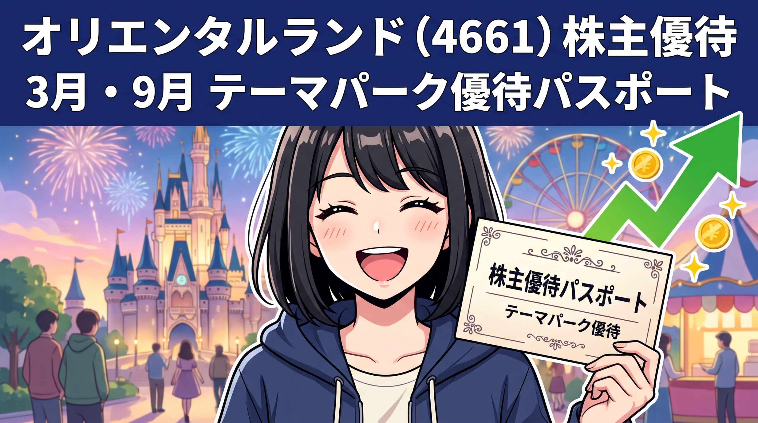 オリエンタルランド株主優待 ハルカがテーマパークパスポートを持って紹介