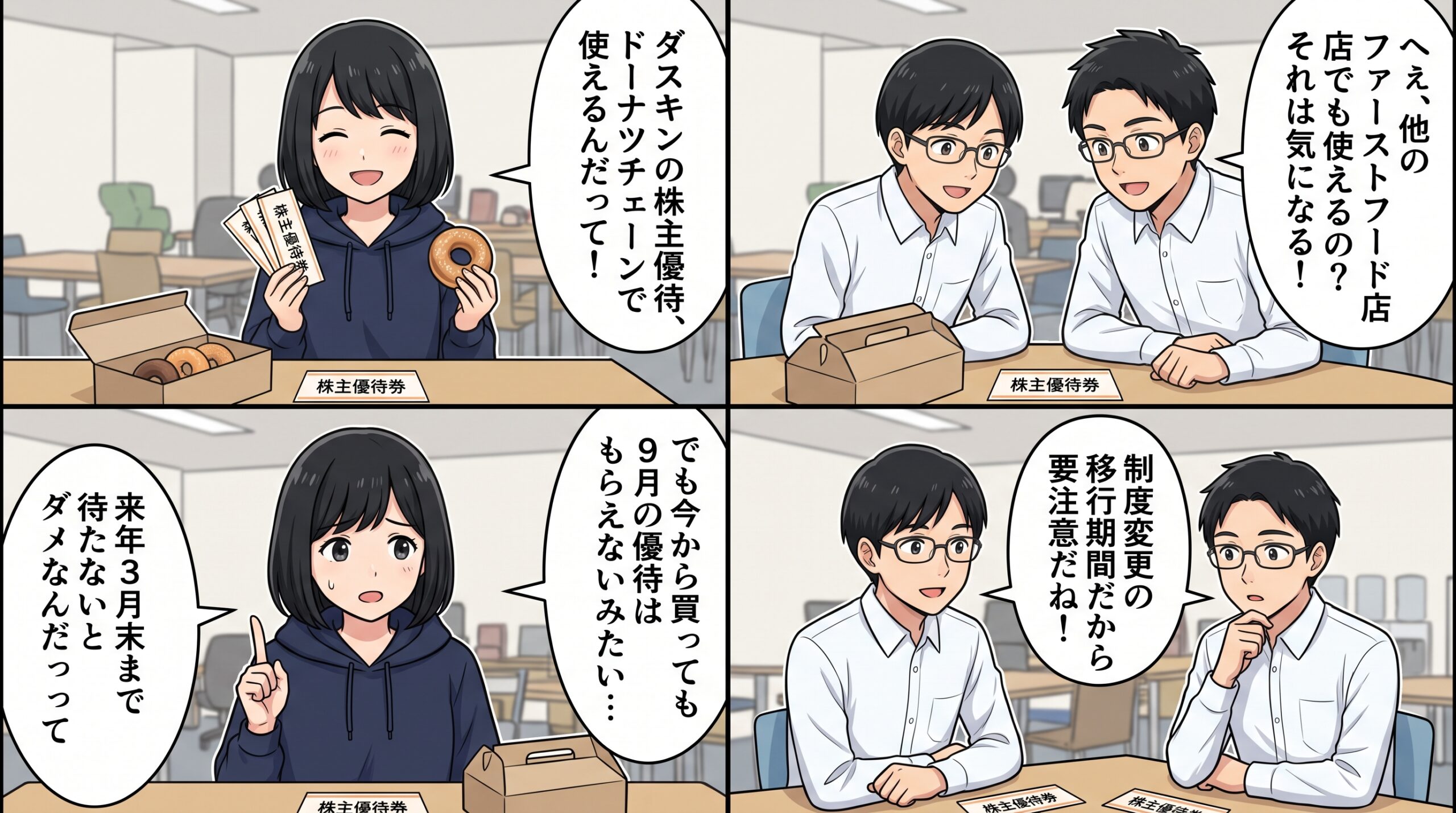 ダスキン株主優待 4コマ漫画