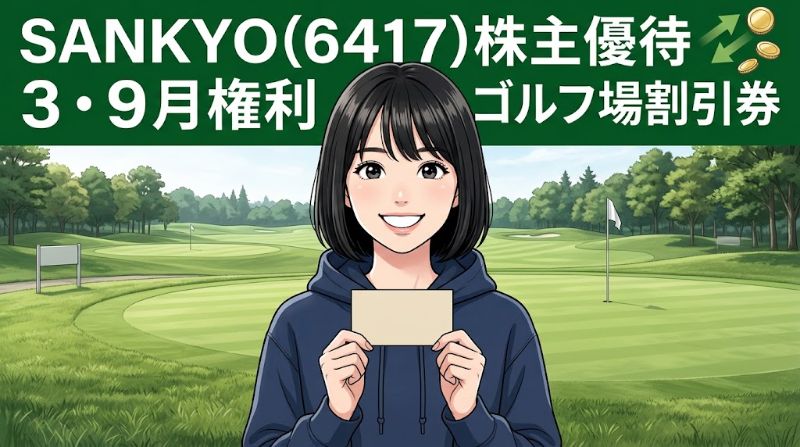 SANKYO株主優待6417 3・9月権利ゴルフ場割引券