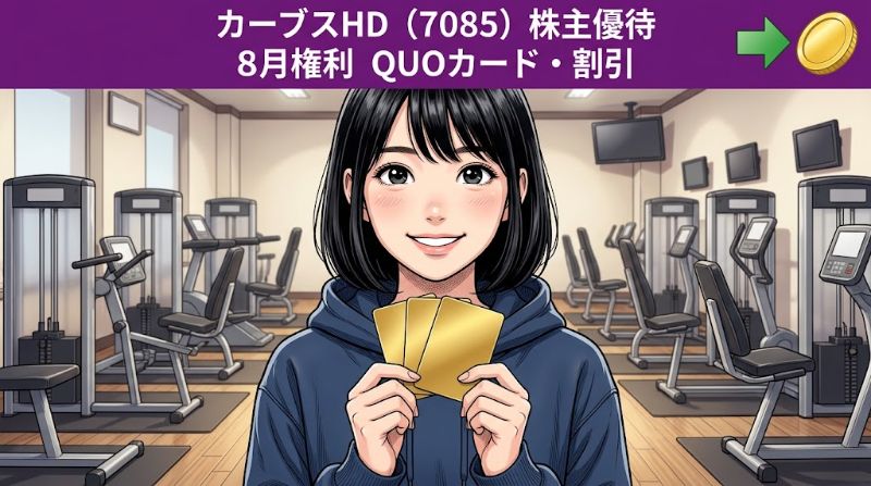 カーブスHD株主優待7085 8月権利QUOカード・割引