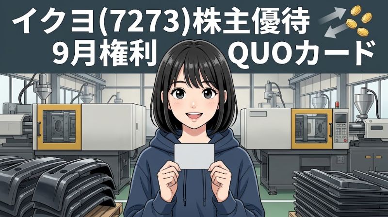 イクヨ株主優待7273 9月権利QUOカード