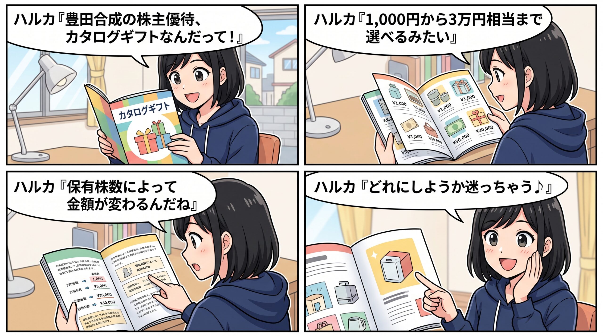 豊田合成株主優待 4コマ漫画