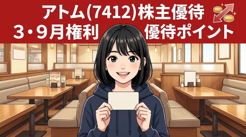 アトム株主優待7412 3・9月権利優待ポイント