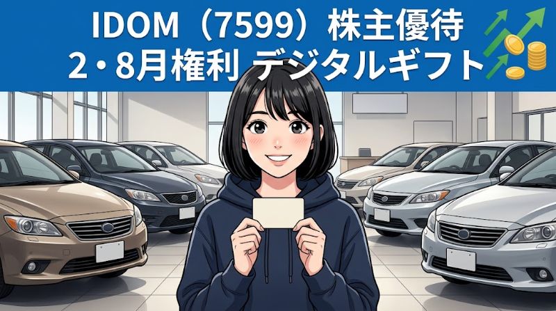 IDOM株主優待7599 2・8月権利デジタルギフト