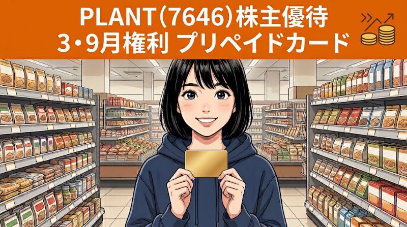 PLANT株主優待7646 3・9月権利プリペイドカード