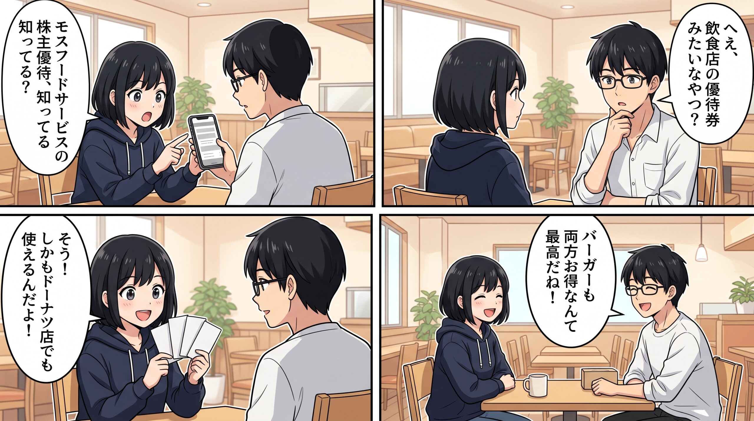 モスフードサービス株主優待 4コマ漫画