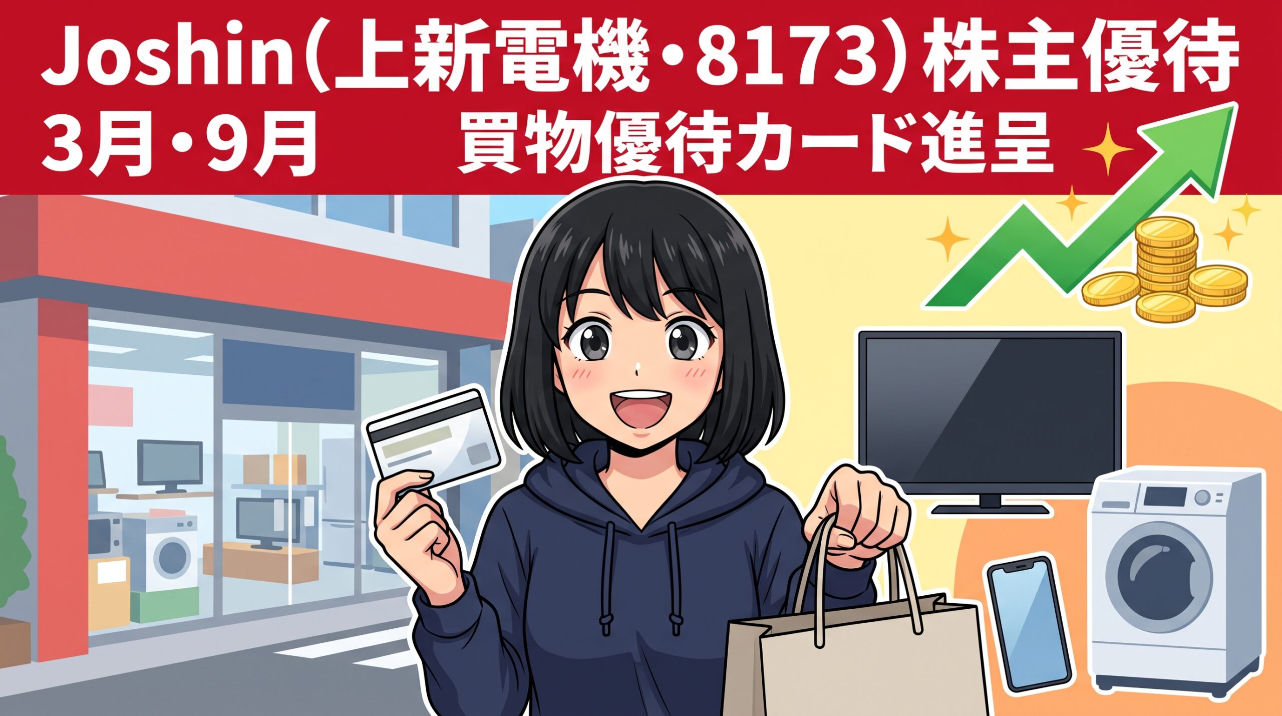Joshin株主優待 上新電機 8173 アイキャッチ