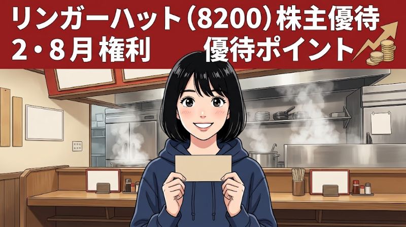リンガーハット株主優待8200 2・8月権利優待ポイント
