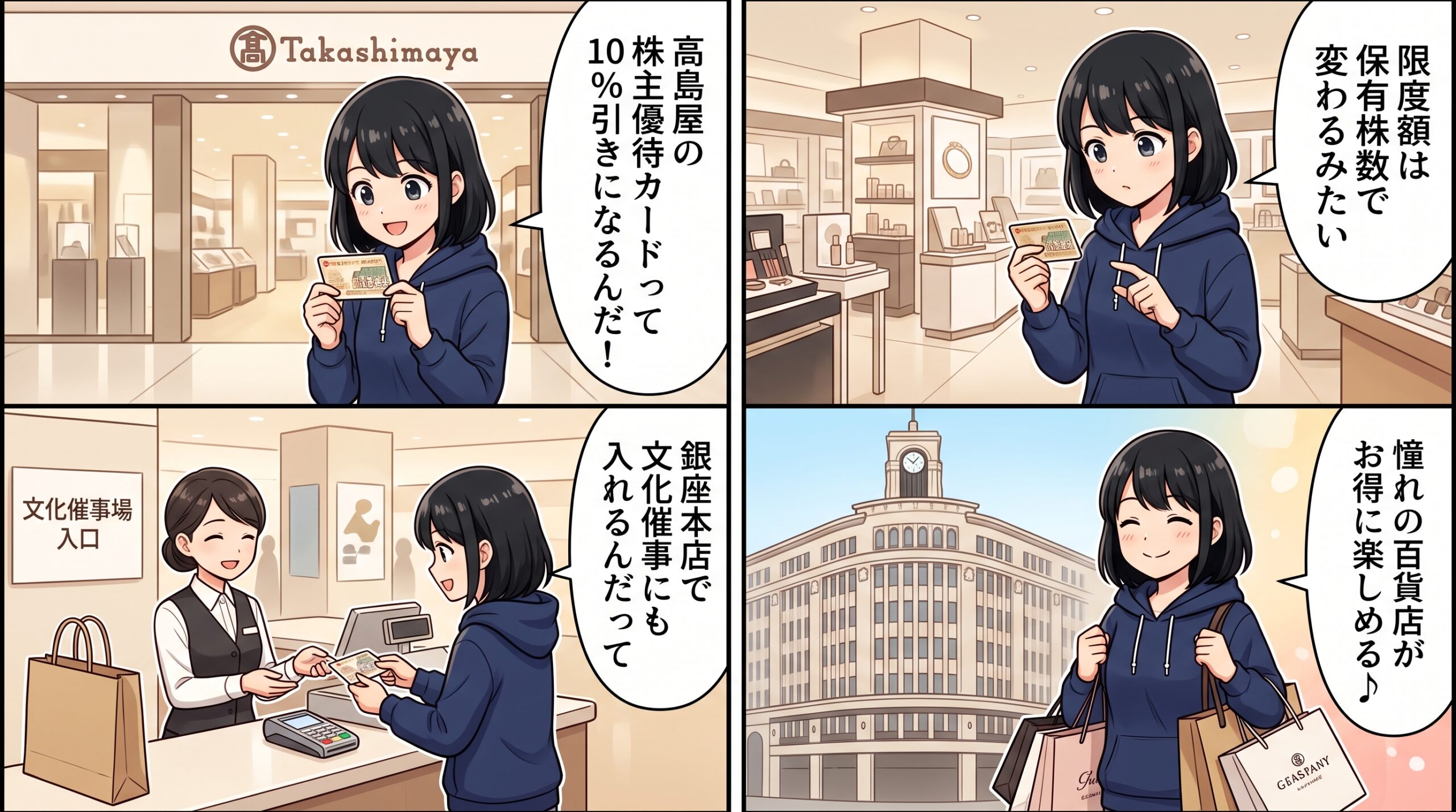 高島屋株主優待 4コマ漫画