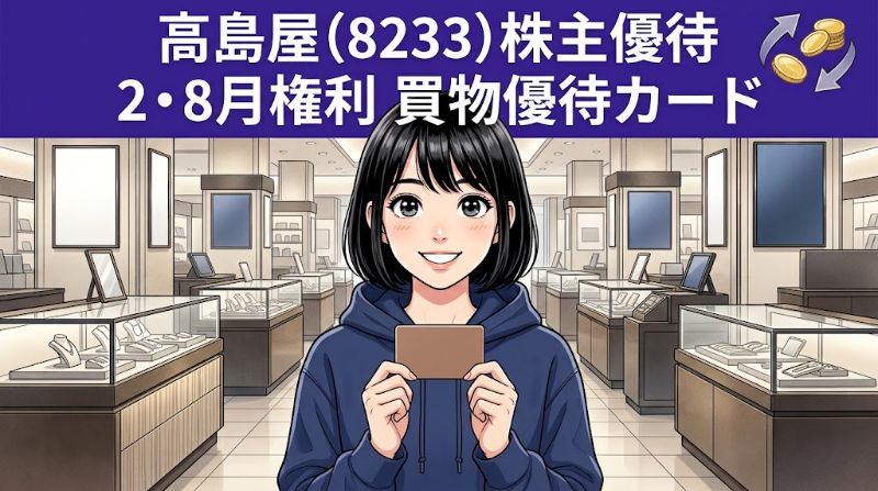 高島屋株主優待8233 2・8月権利買物優待カード