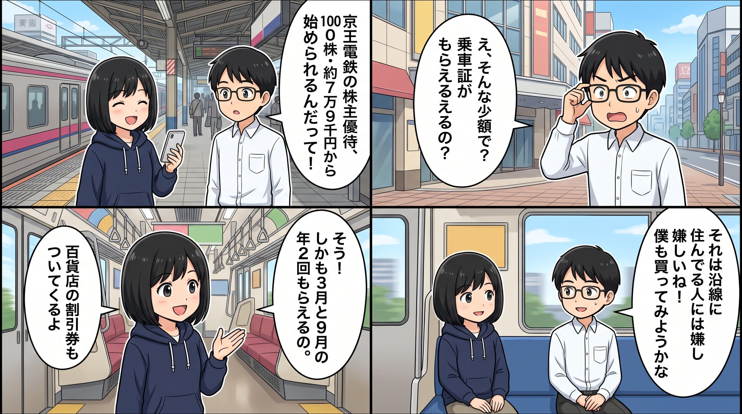 京王電鉄株主優待 4コマ漫画
