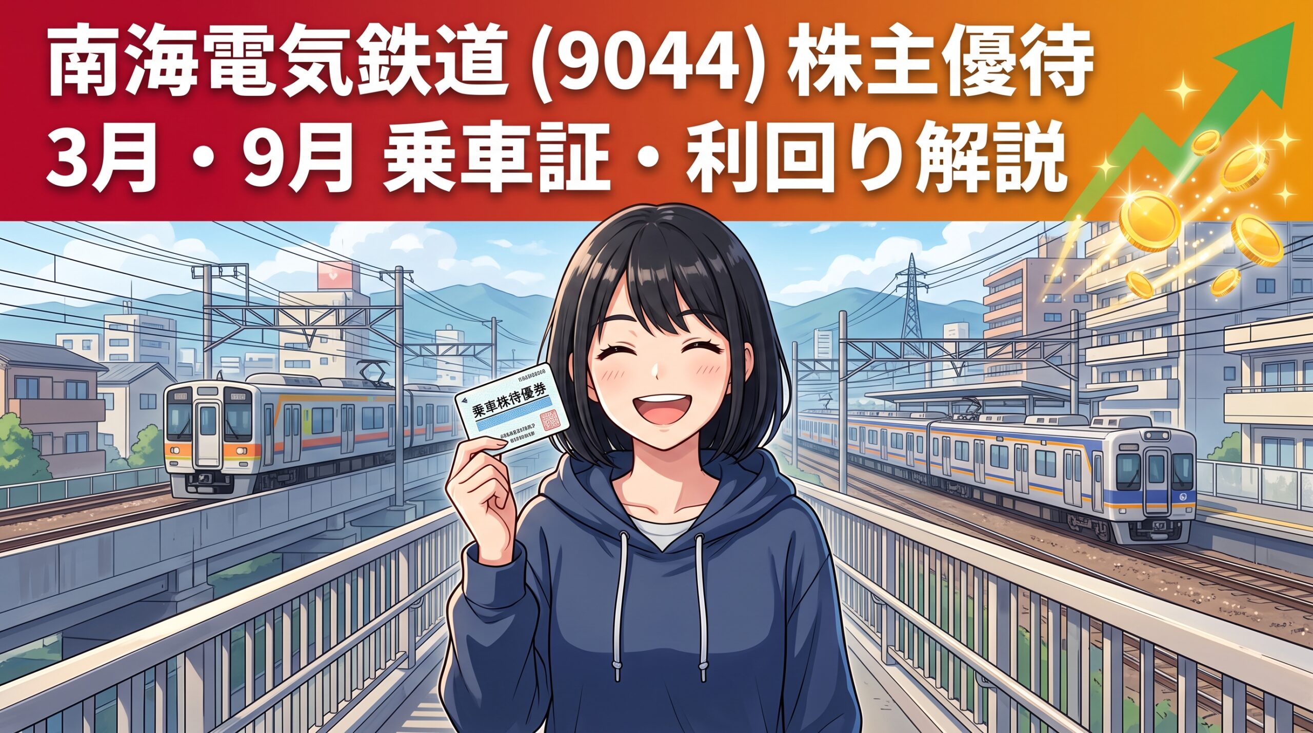 南海電気鉄道株主優待 乗車証を持つハルカ