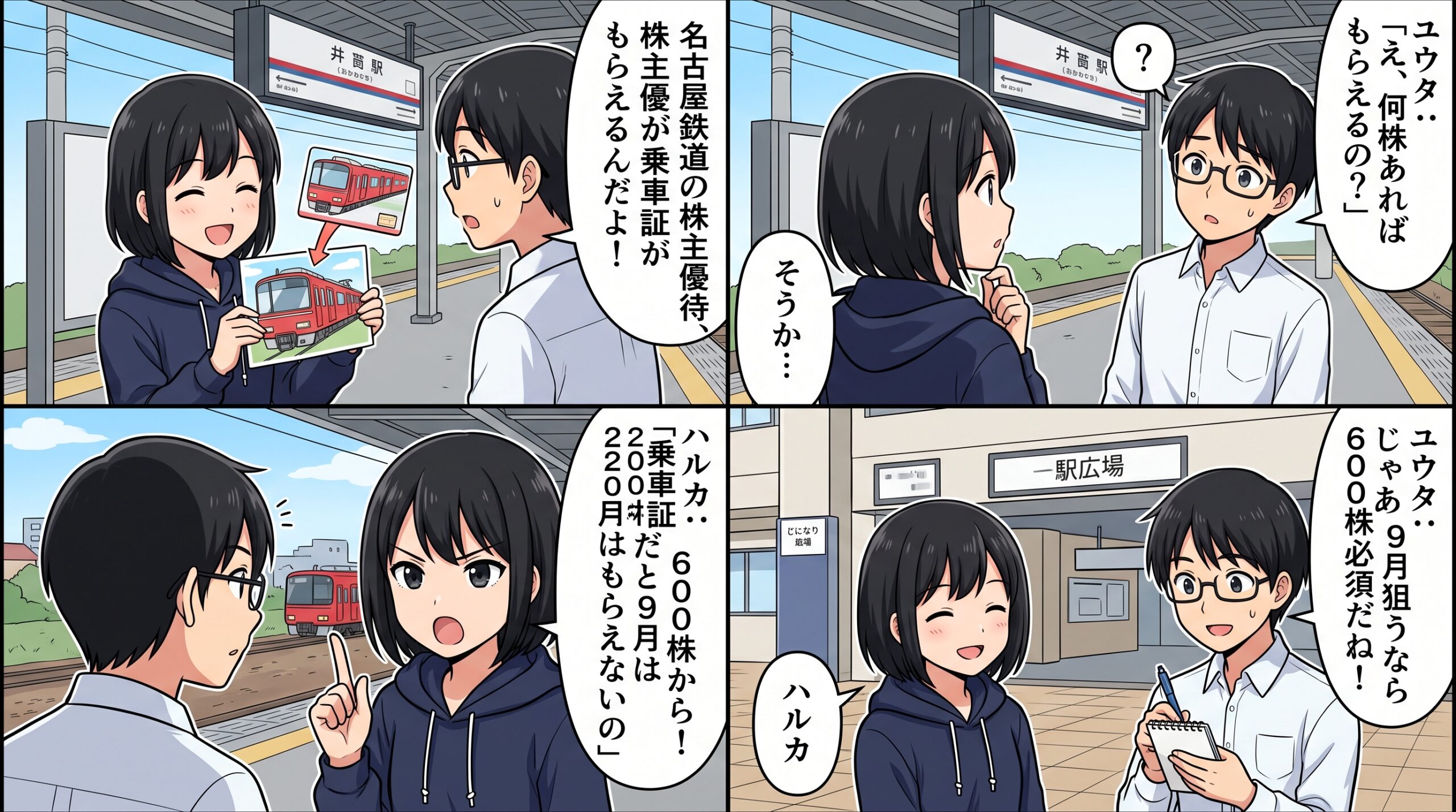 名古屋鉄道株主優待 4コマ漫画