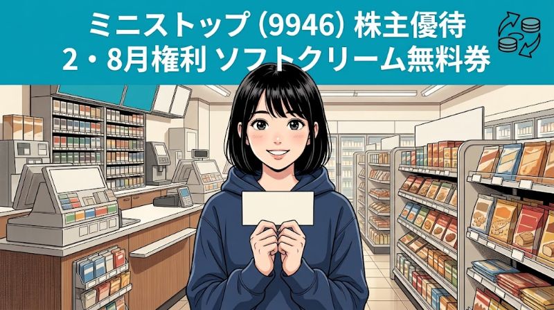 ミニストップ株主優待9946 2・8月権利ソフトクリーム無料券