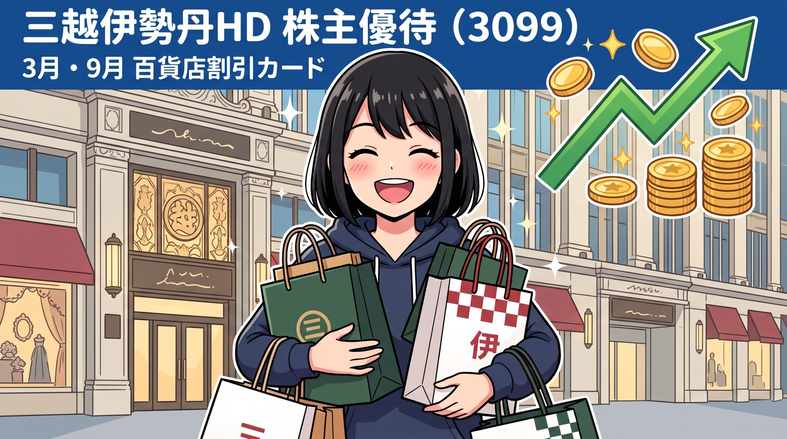 三越伊勢丹HD（3099）株主優待 アイキャッチ