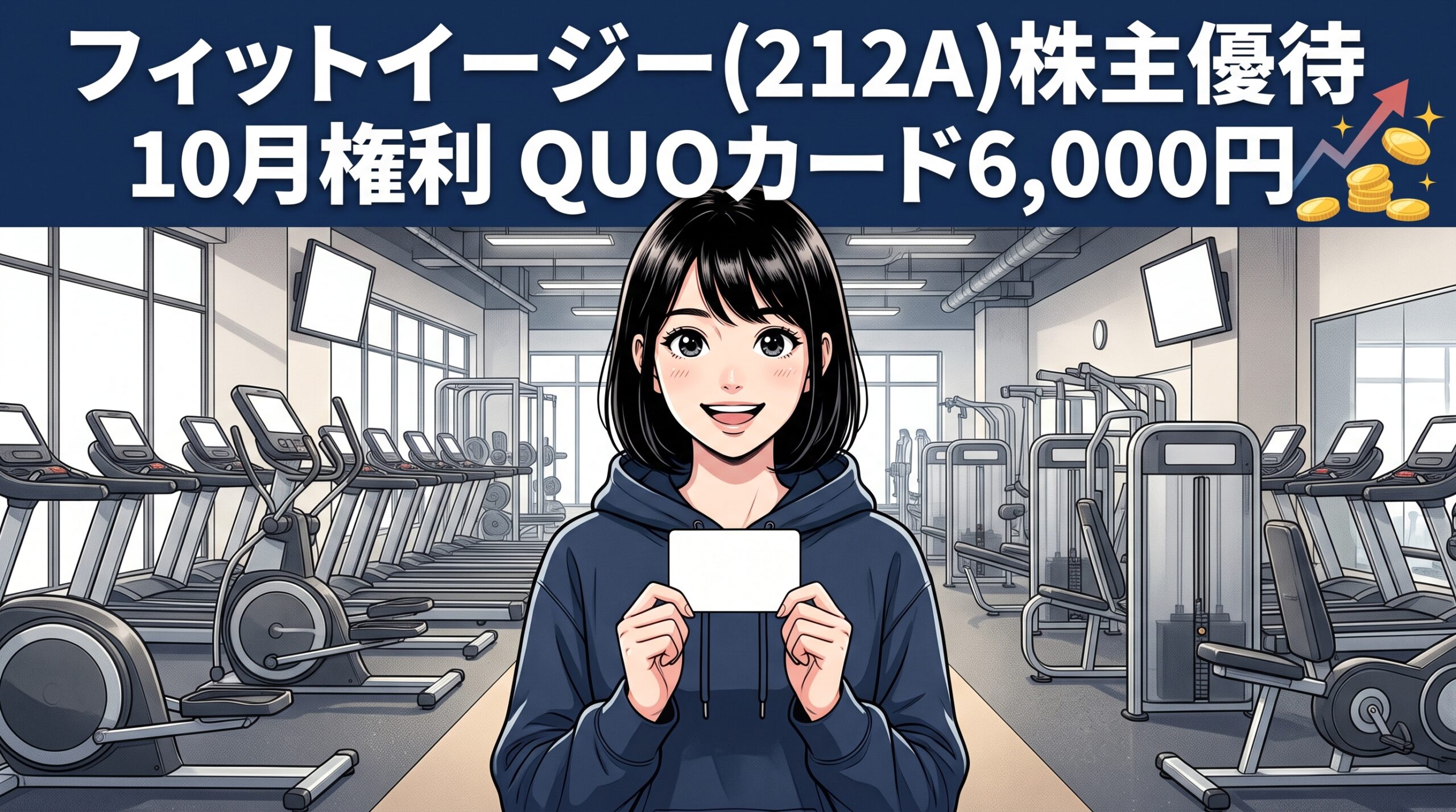 フィットイージー（212A）株主優待 10月権利 QUOカード6,000円 のイメージイラスト