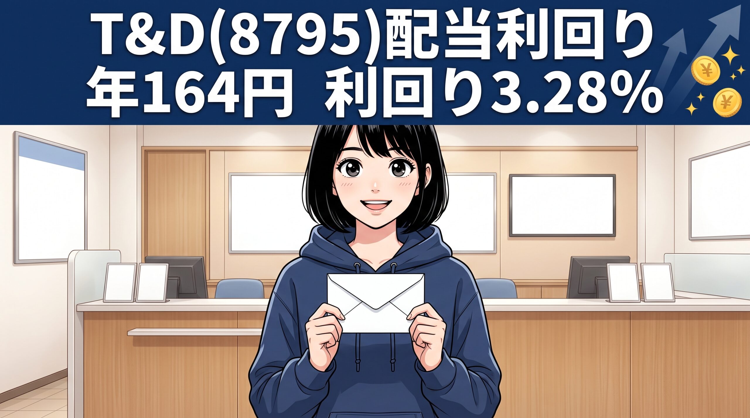 T&D配当利回り2026 年164円 利回り3.28% のイメージイラスト