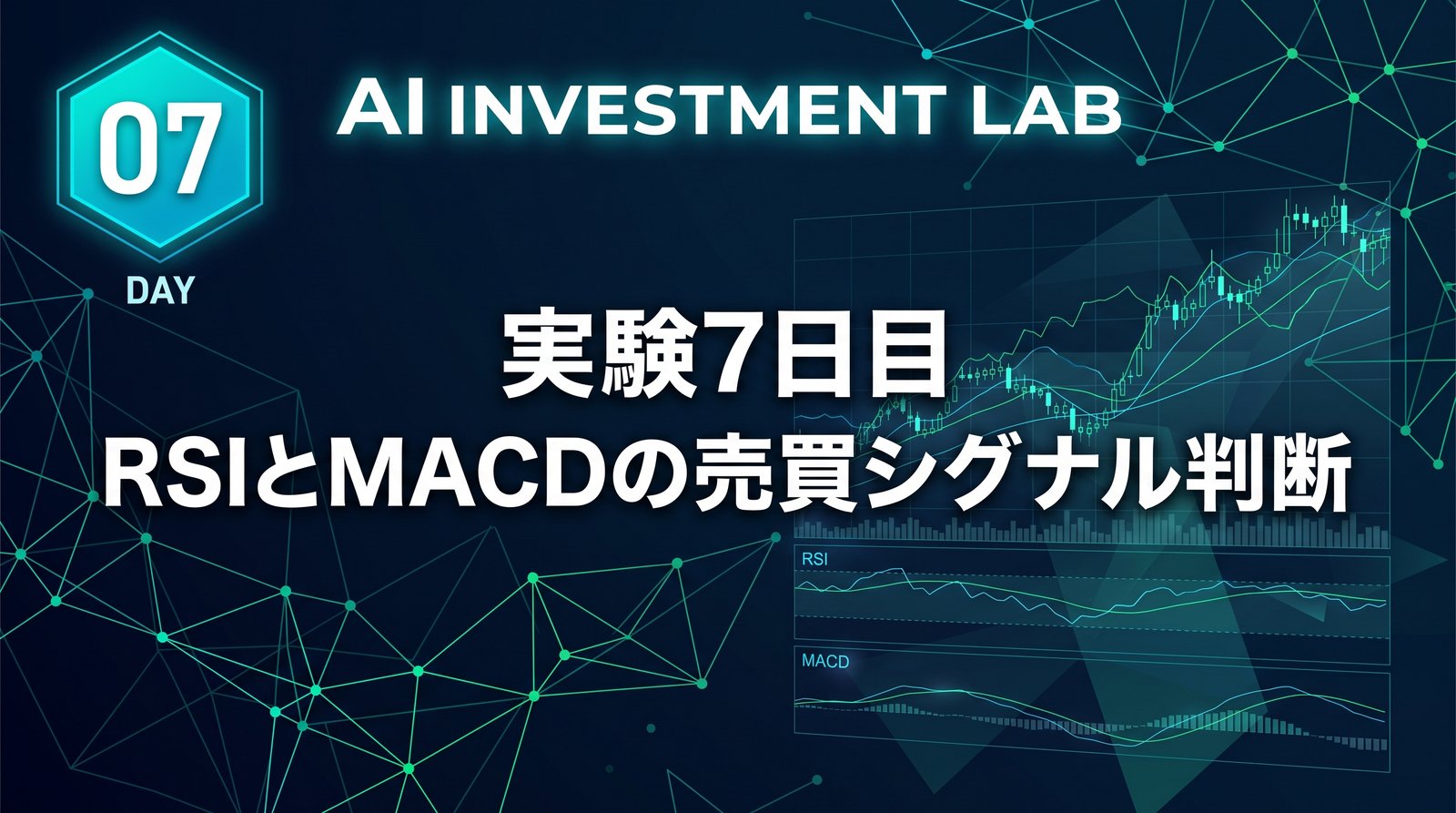 AI投資実験室 実験7日目 RSIとMACDの売買シグナル判断 のイメージ画像